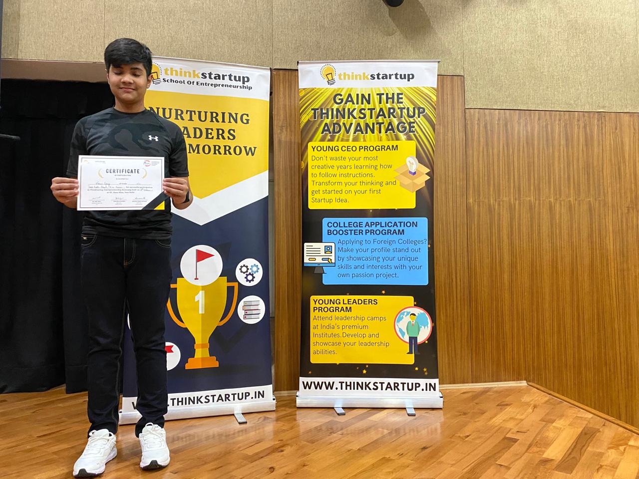 Entrepreneurship event certificate